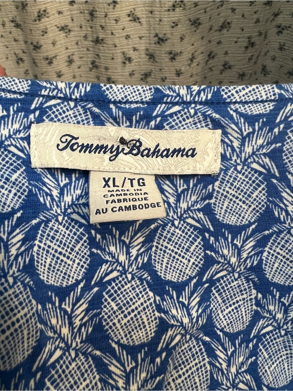 Tommy Bahama Blue and White Sleeveless Printed Midi Dress - Picture 3 of 6